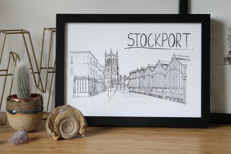 Stockport Skyline Print by Christopher Walster